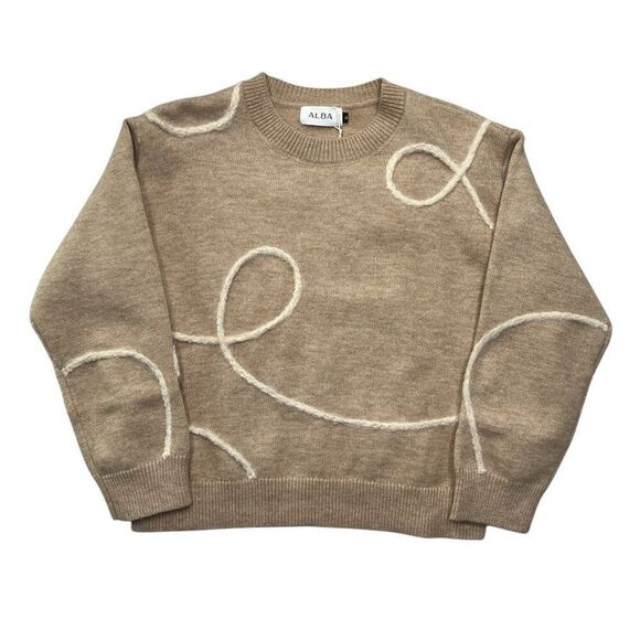 ALBA Women's Size XL Oatmeal Crewneck Sweater - Picture 1 of 10